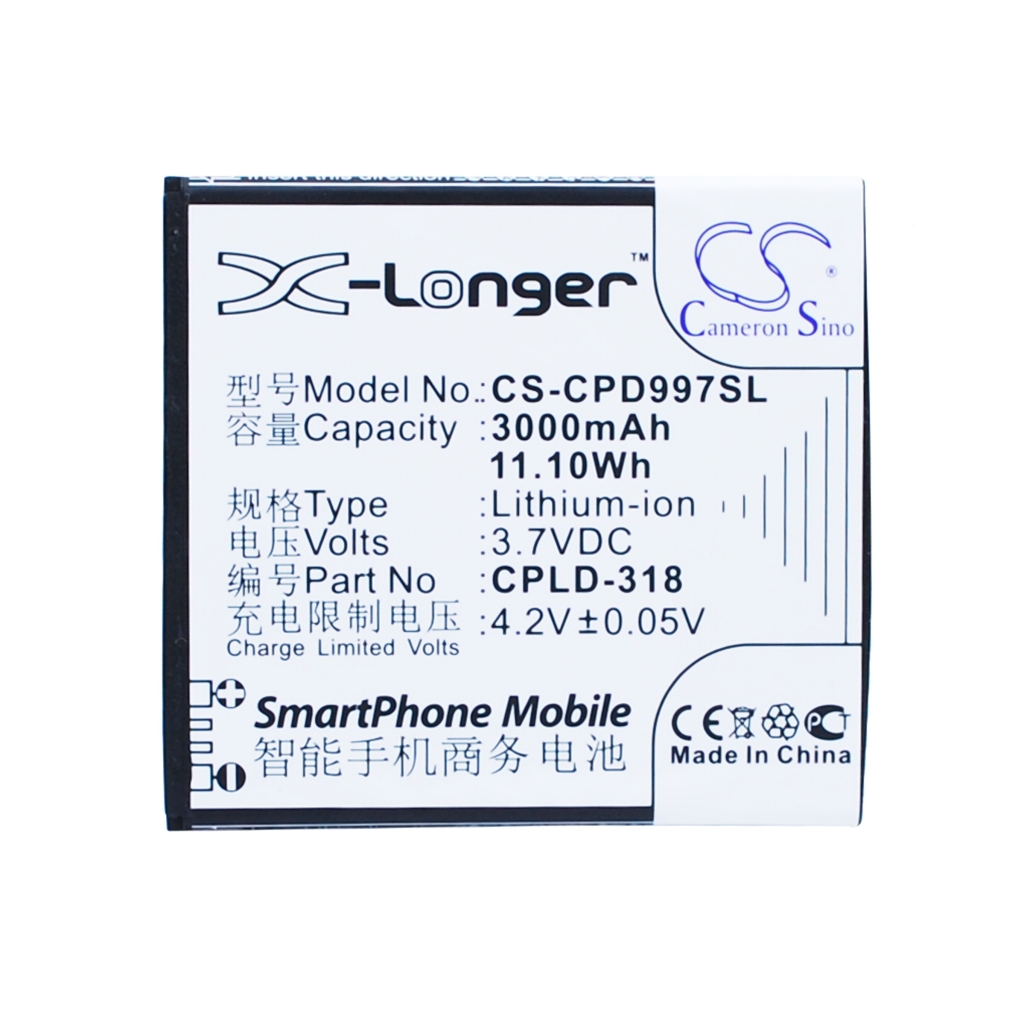 Battery compatible with Coolpad CS-CPD997SL