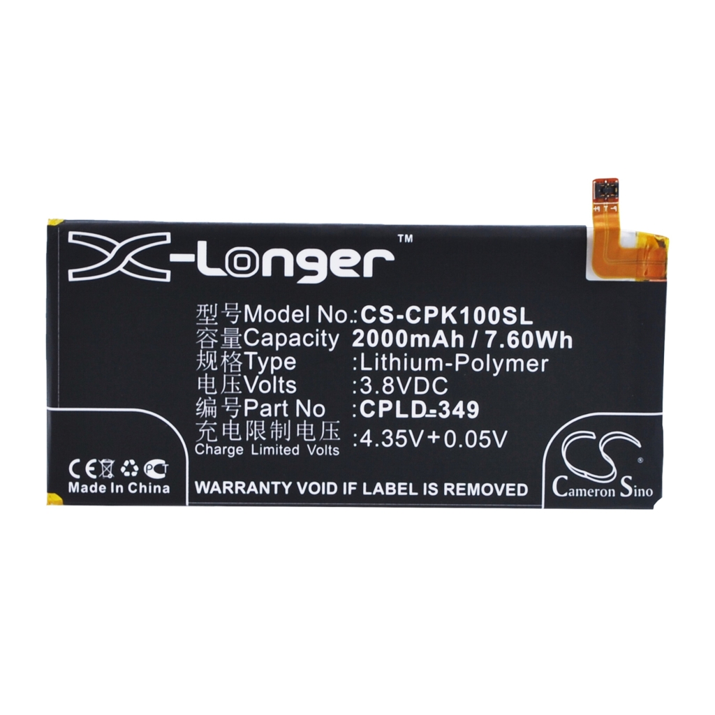 Battery compatible with Coolpad CS-CPK100SL