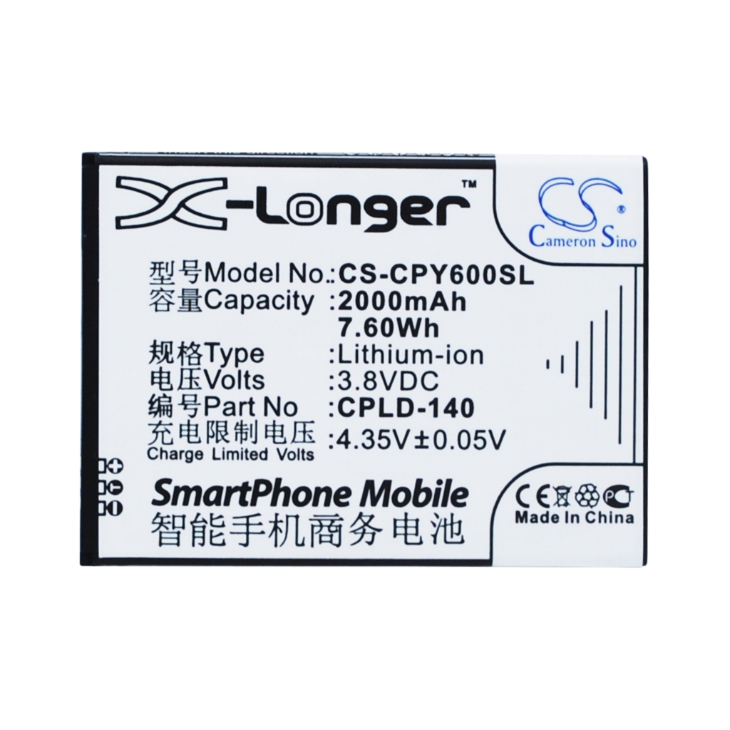 Battery compatible with Coolpad CS-CPY600SL