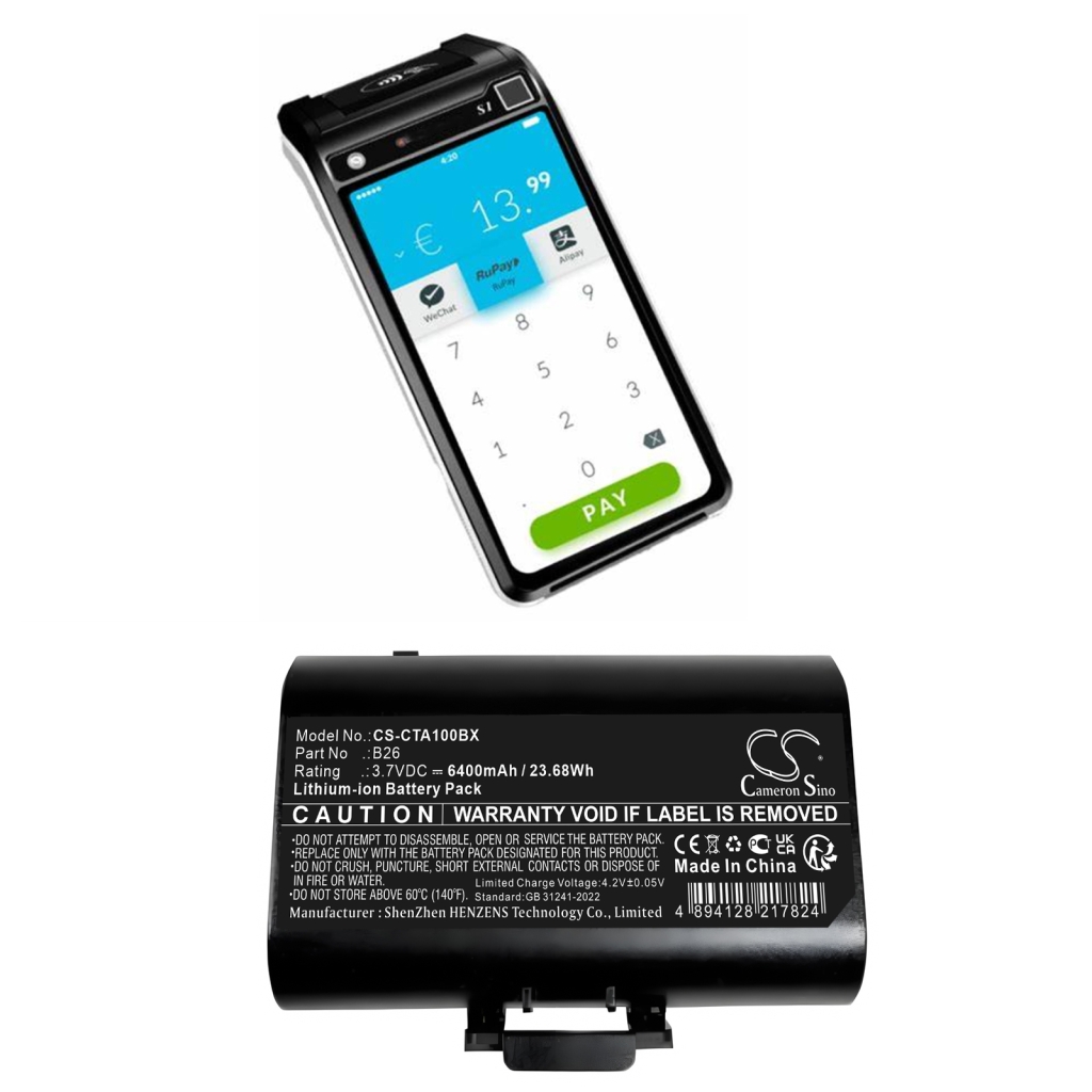Batterij voor betaalterminal Castles CS-CTA100BX