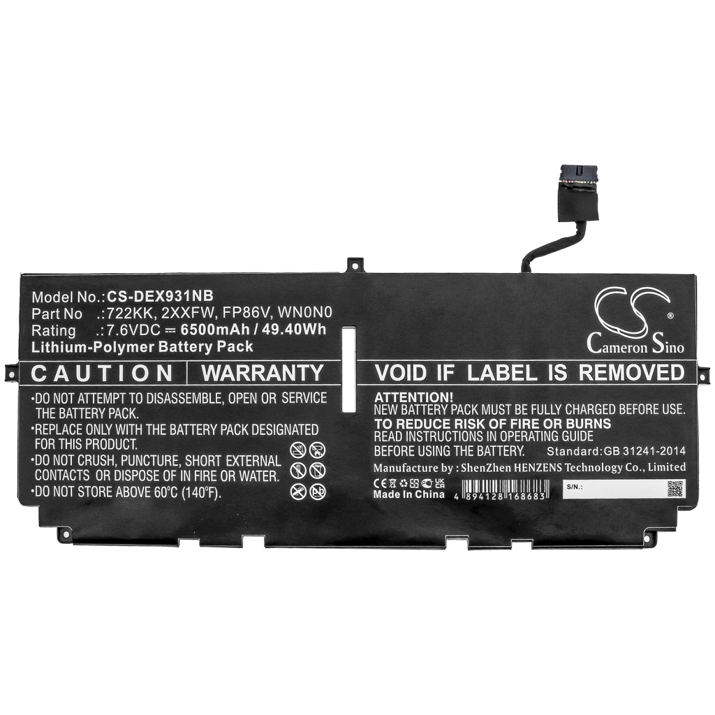Batterij Vervangt FP86V