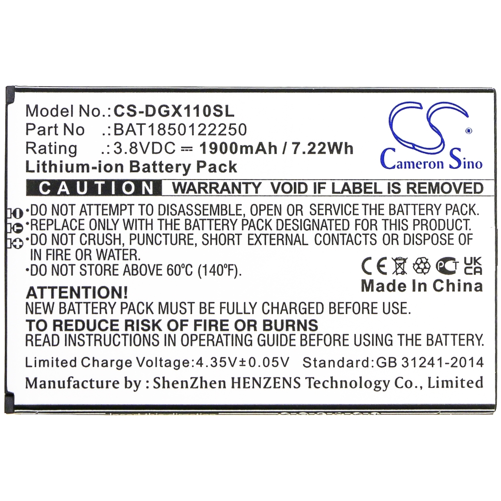 Compatible battery replacement for Doogee BAT1850122250