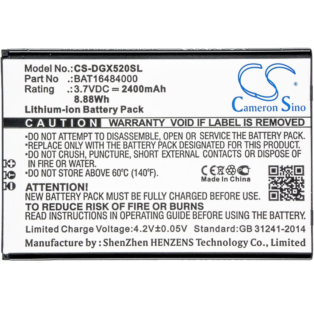 Compatible battery replacement for Doogee BAT16484000