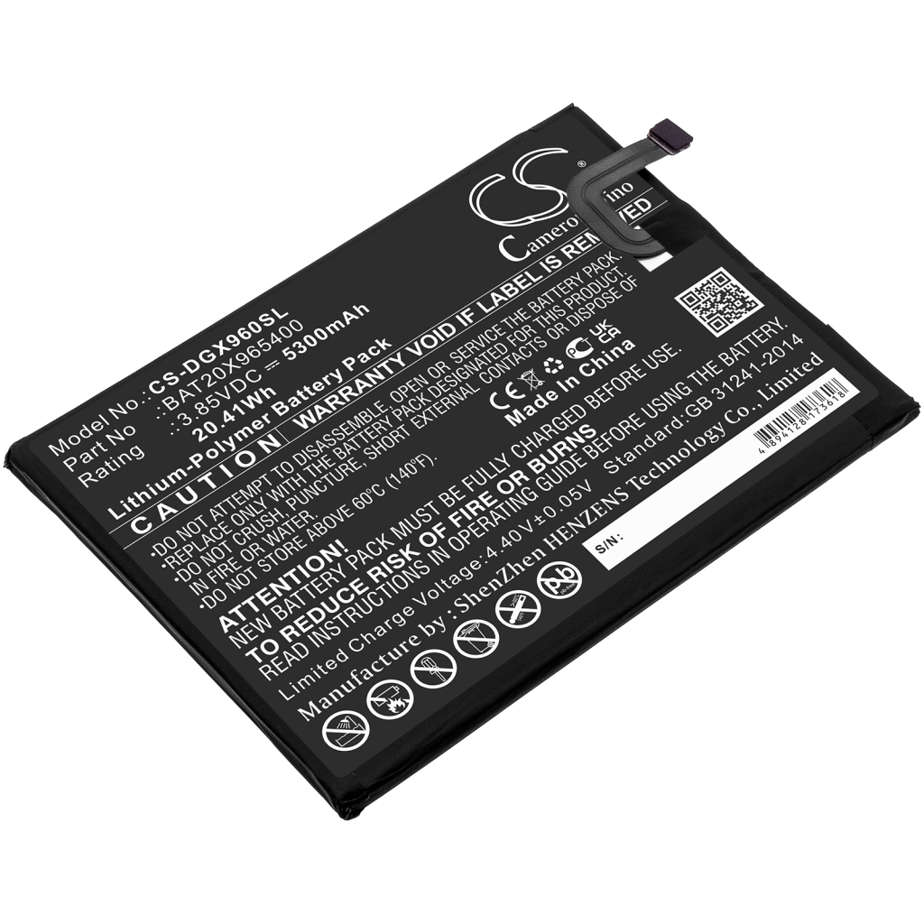 Compatible battery replacement for Doogee BAT20X965400