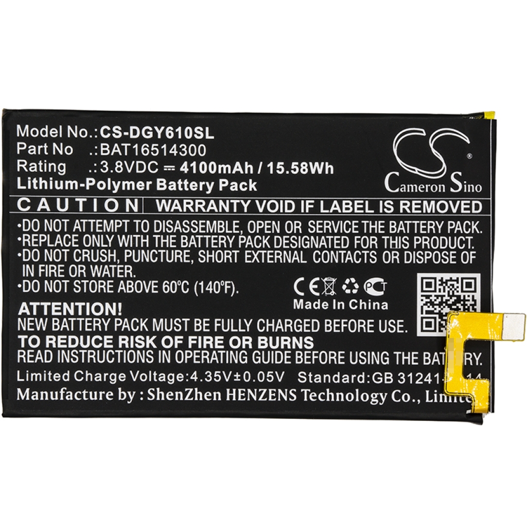 Compatible battery replacement for Doogee BAT16514300