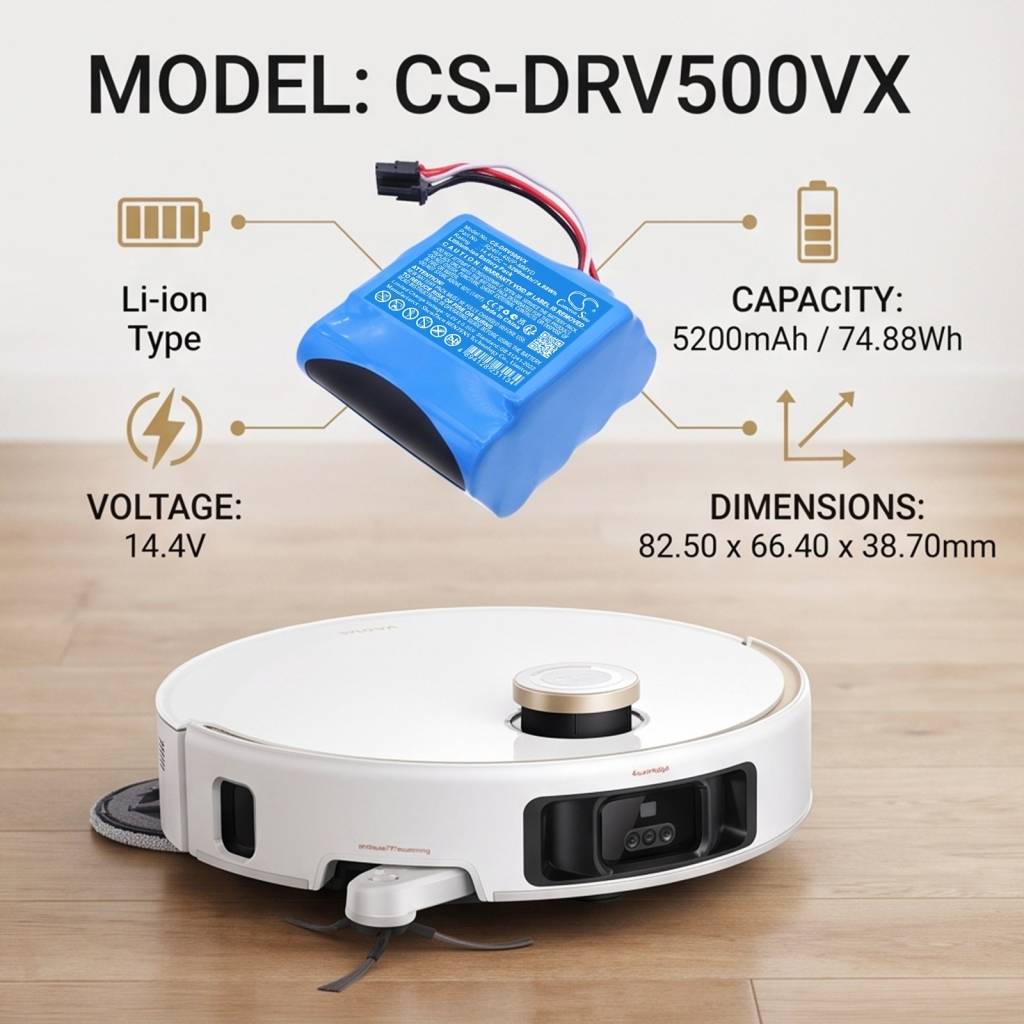 Battery compatible with Mova CS-DRV500VX