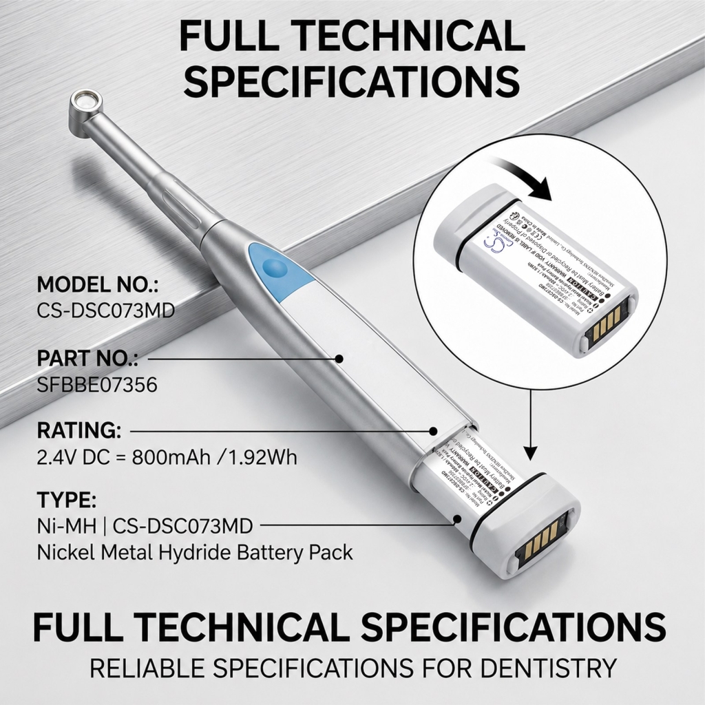 Battery compatible with Dentsply CS-DSC073MD