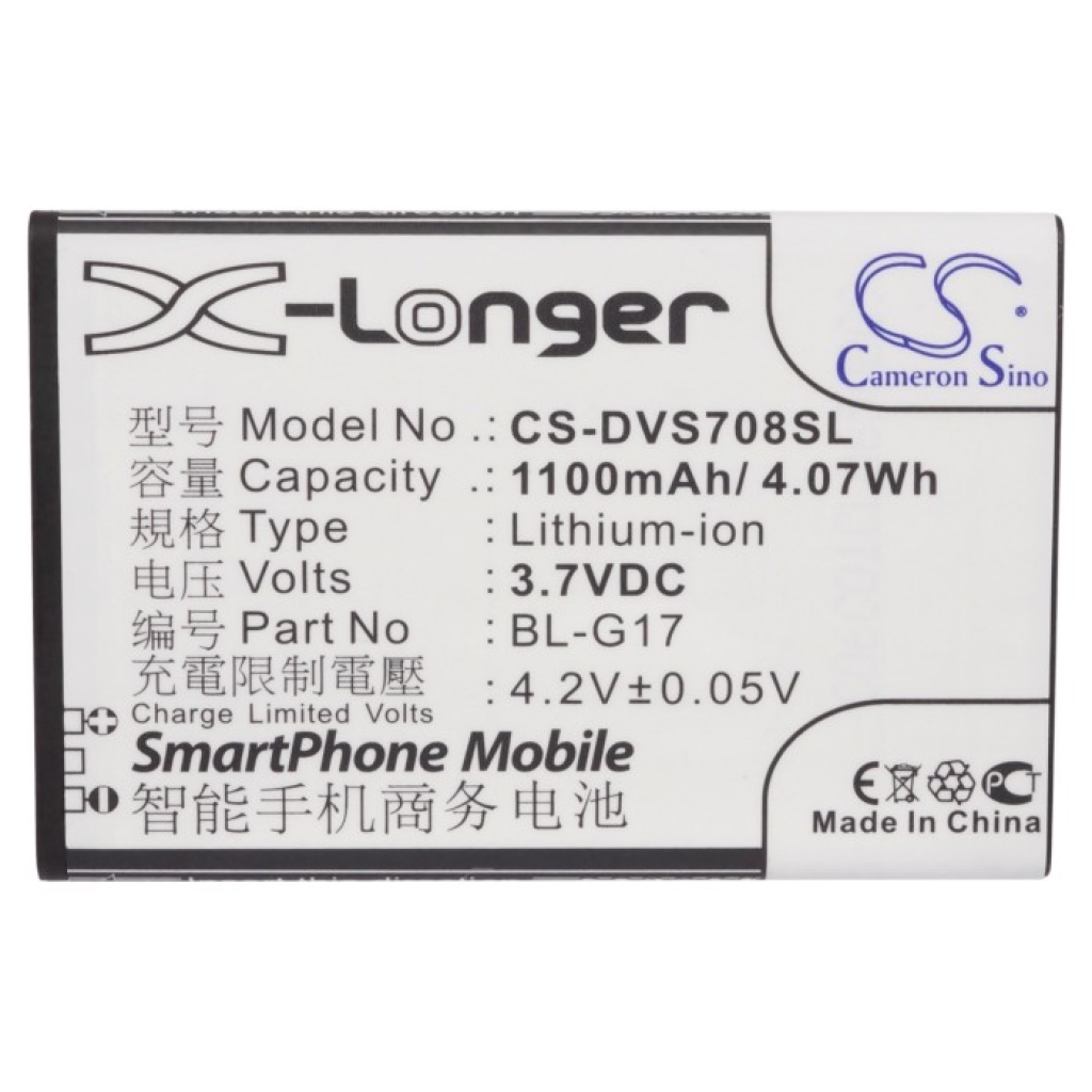 Battery compatible with DOOV CS-DVS708SL