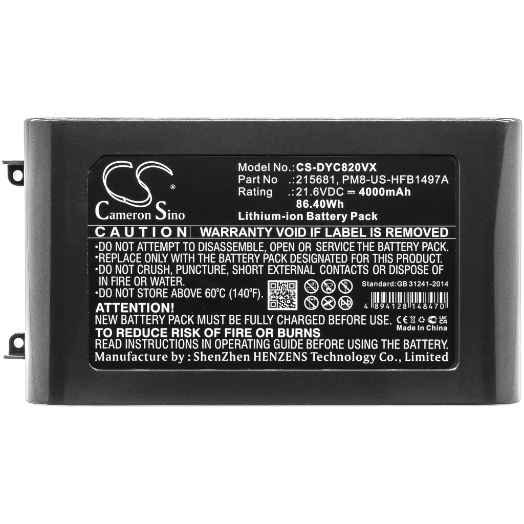 Dyson Batterijen voor stofzuigers CS-DYC820VX