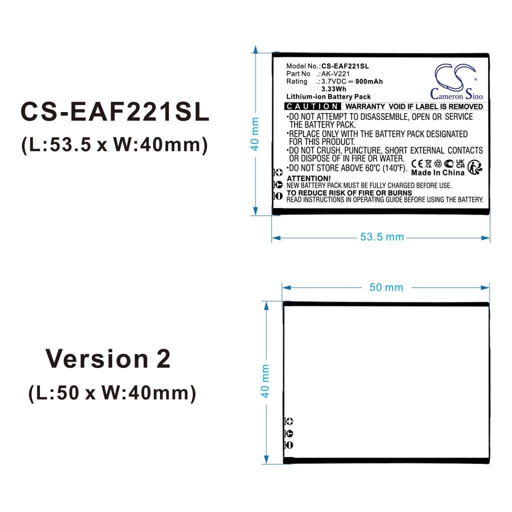 Batterij voor mobiele telefoon Emporia CS-EAF221SL