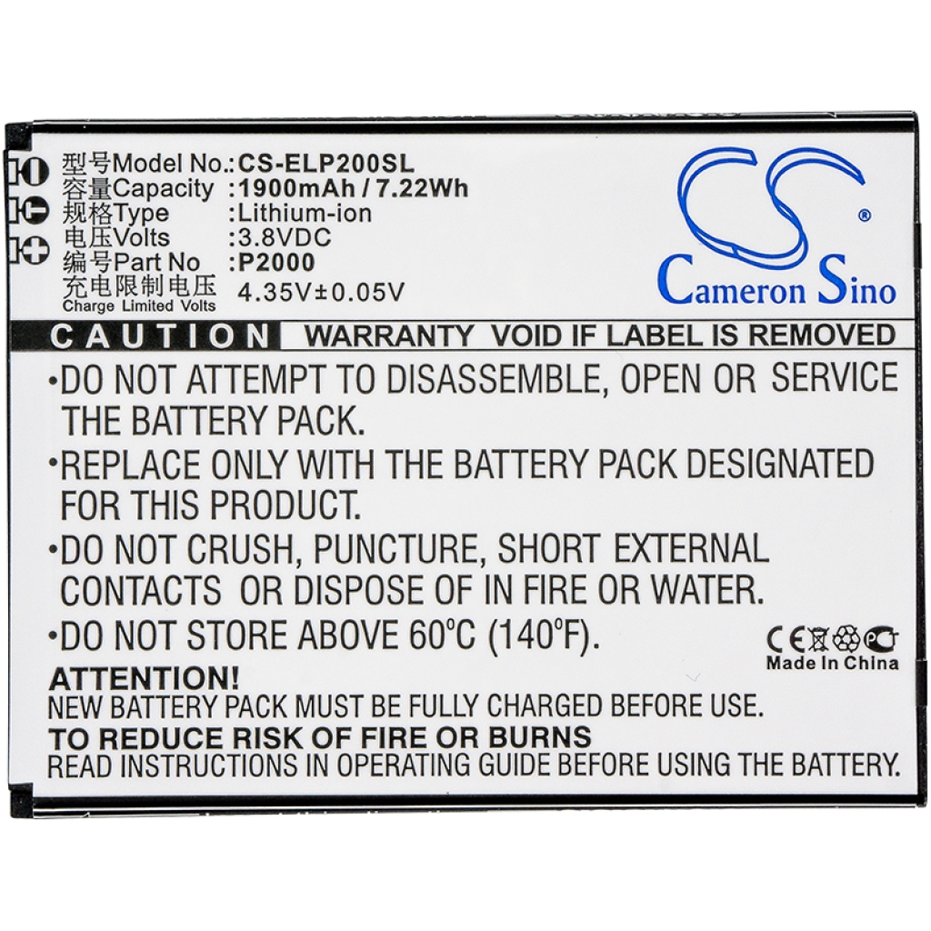 Compatibele batterijvervanging voor Elephone P2000