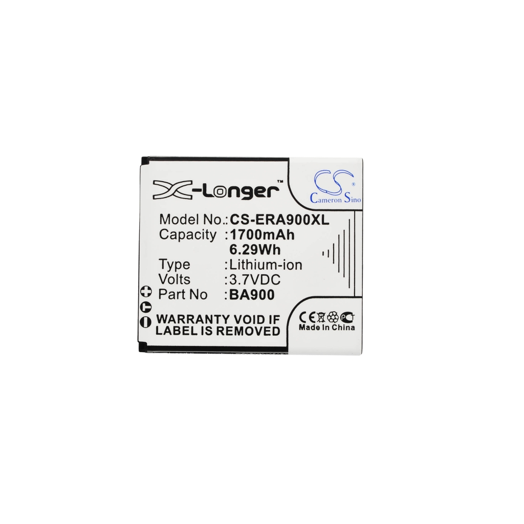 Battery compatible with Sony Ericsson CS-ERA900XL