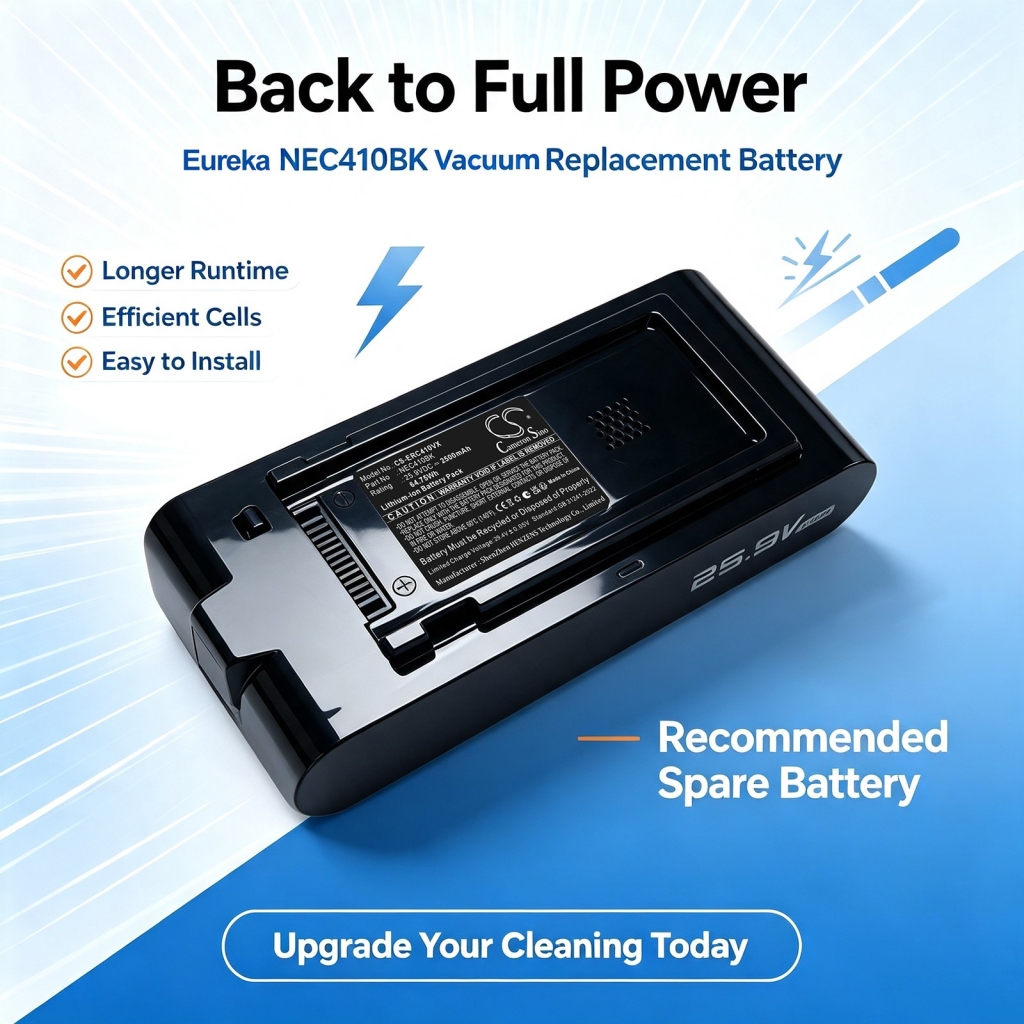Batterij voor Eureka NEC410BKC