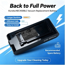 Compatible battery replacement for Eureka NEC450BLC