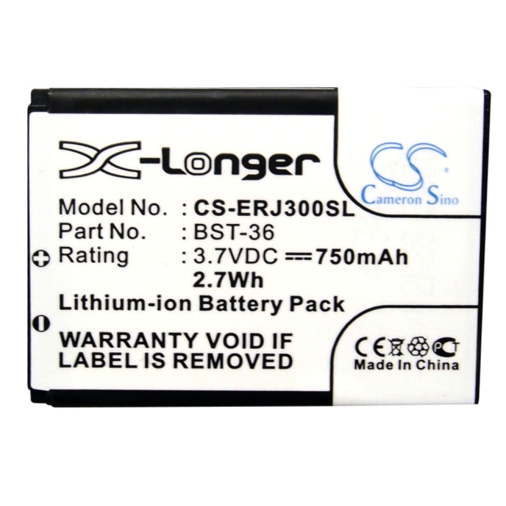 Battery compatible with Sony Ericsson CS-ERJ300SL