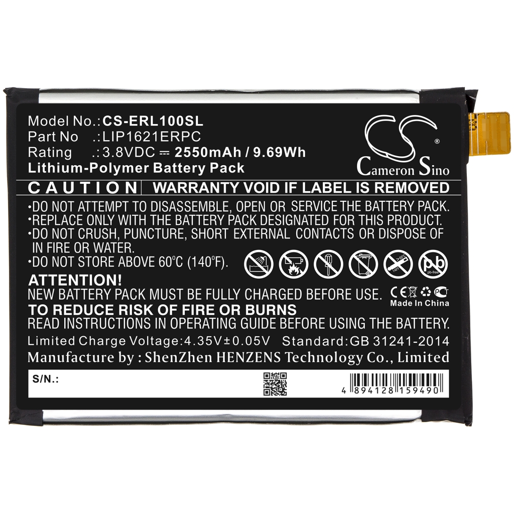 Compatibele batterijvervanging voor Sony LIP1621ERPC