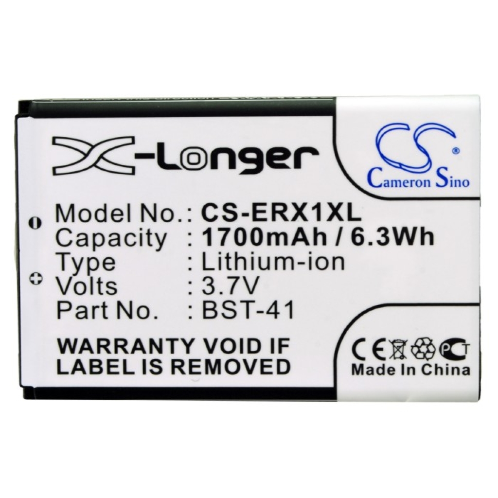 Cameron Sino X-Longer CS-ERX1XL front label Sony Ericsson 3.7V 1700mAh BST-41