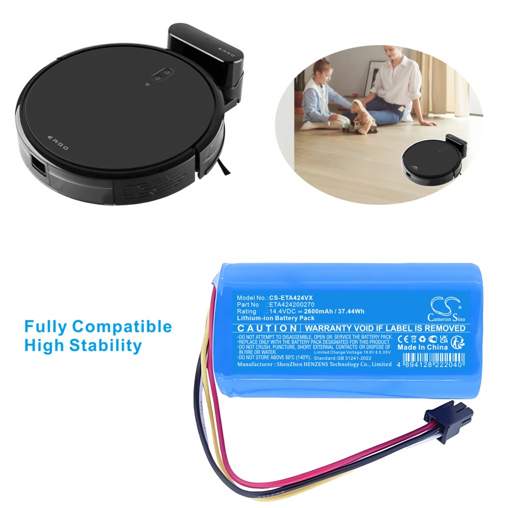 Batterijen voor stofzuigers Eta CS-ETA424VX