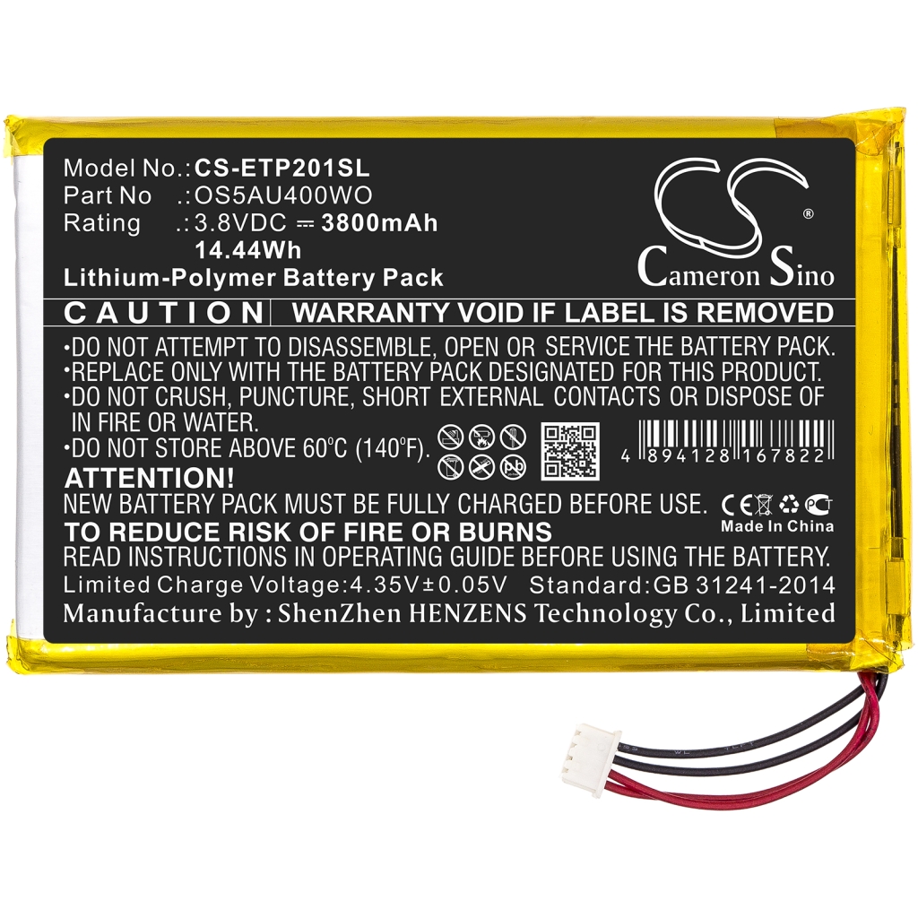 Compatibele batterijvervanging voor Enspert OS5AU400WO
