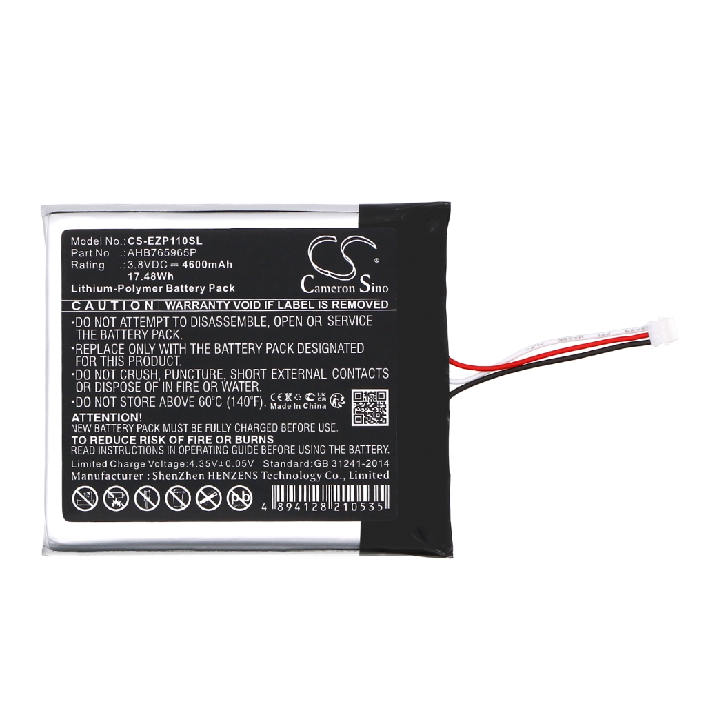 Compatibele batterijvervanging voor Ezviz AHB765965P