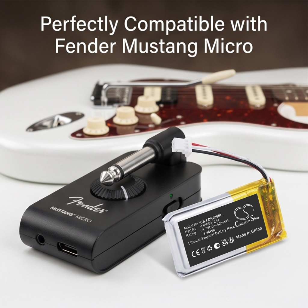 Batterijen compatibel met Fender F02-2311300/000 F02-2311300/000 CS-FDN200SL
