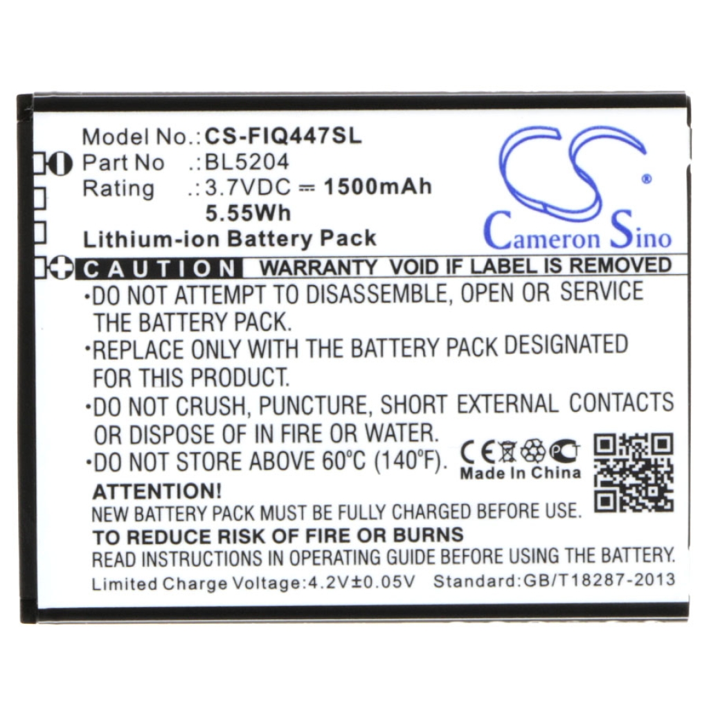 Compatibele batterijvervanging voor Fly BL5204