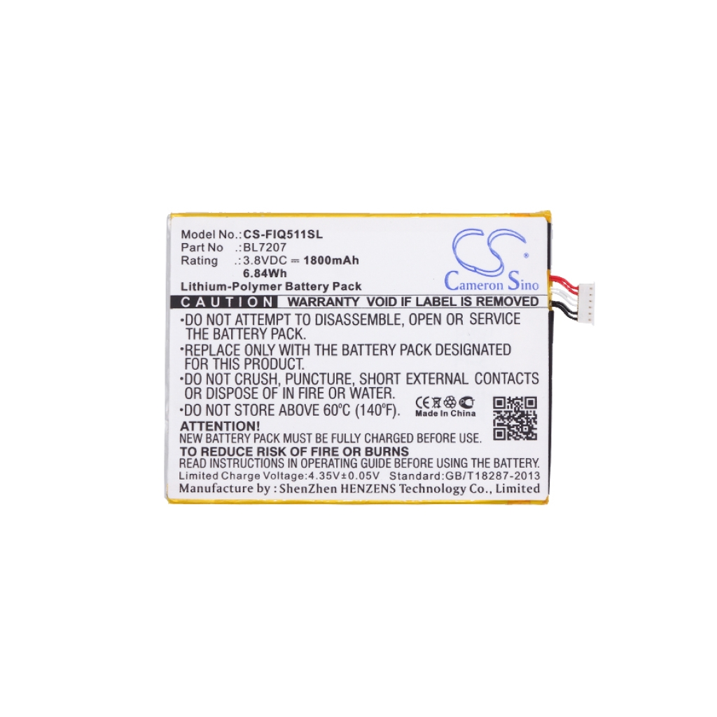 Compatibele batterijvervanging voor Fly BL7207
