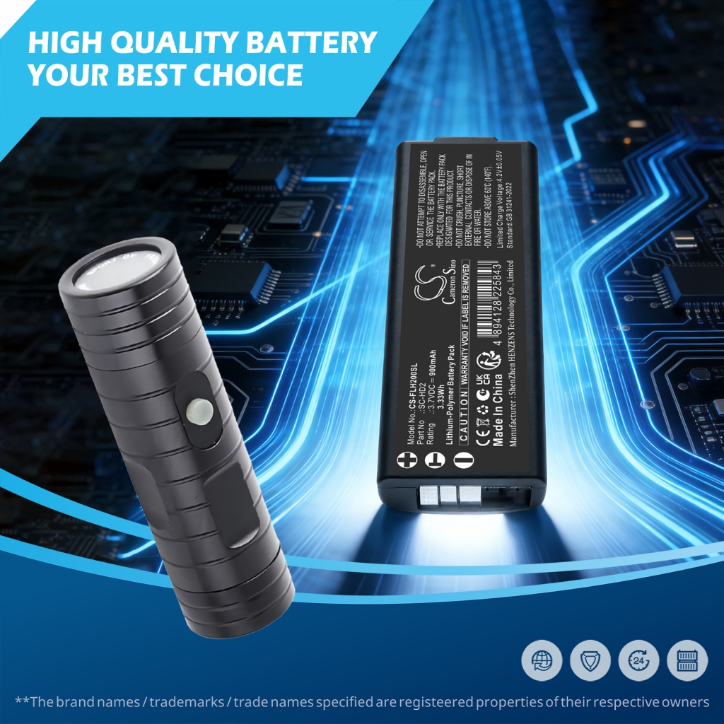 Battery compatible with Firefighter CS-FLH200SL