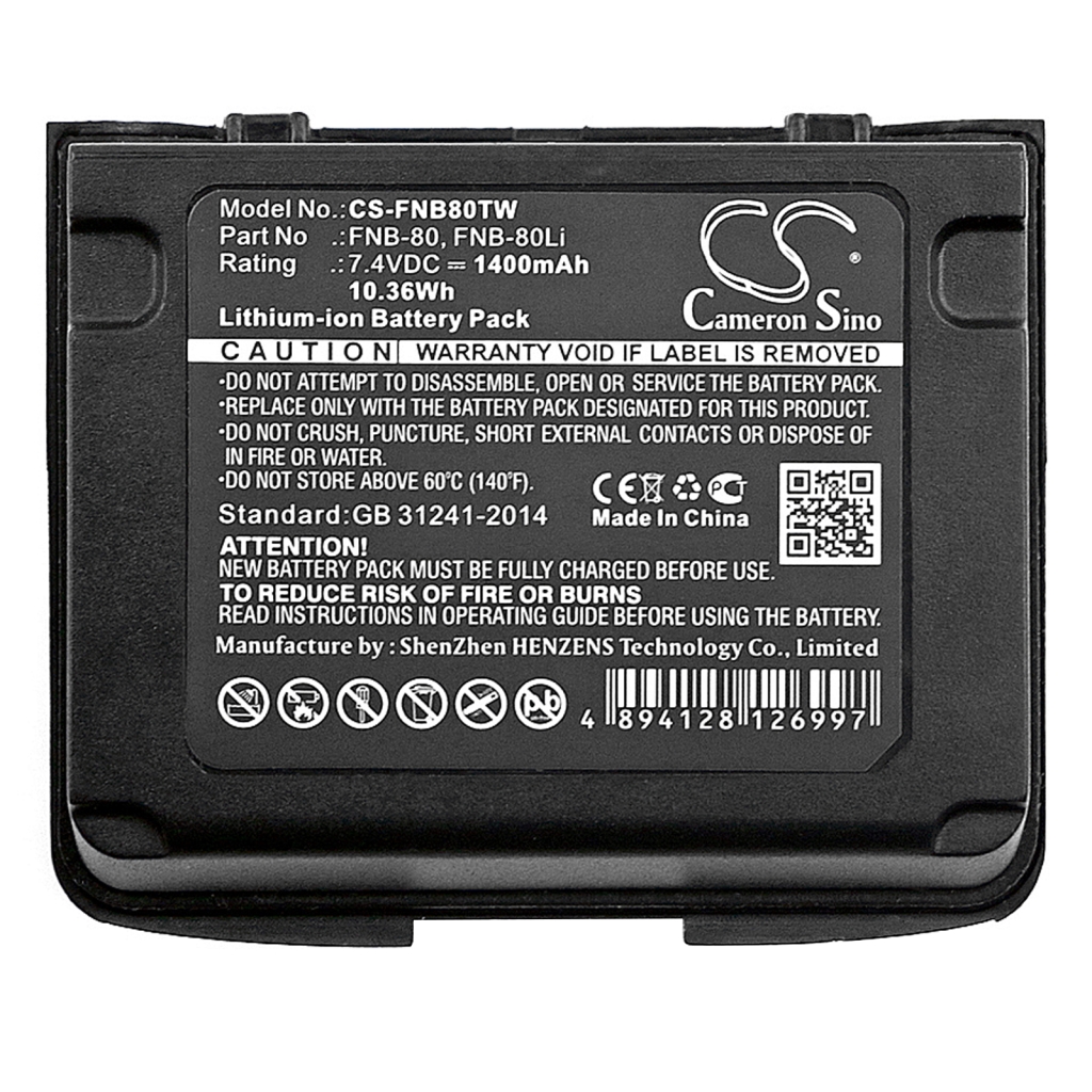 Batterijen Batterij voor tweerichtingsradio CS-FNB80TW