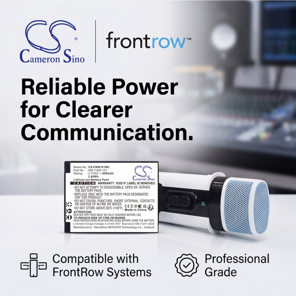 Batterijen compatibel met FrontRow Juno ISM-01 ISM-01 Pass-Around Microphone ITM-01 Pendant Microphone CS-FRW101MC