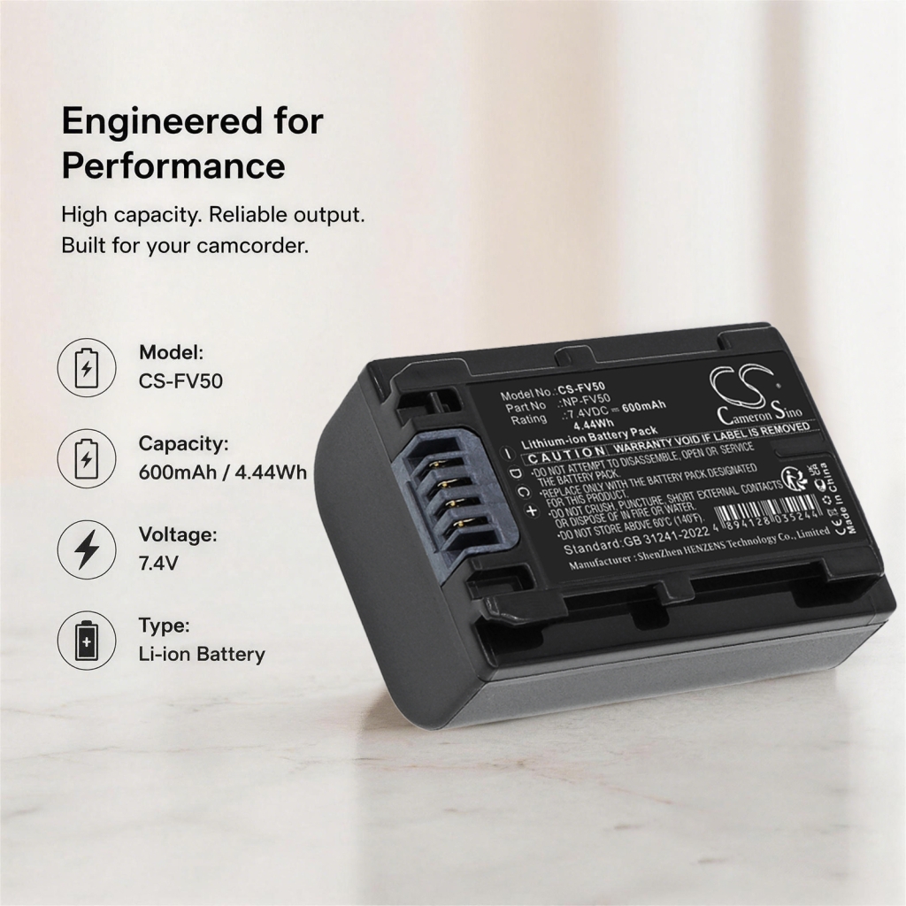 Battery compatible with Sony CS-FV50