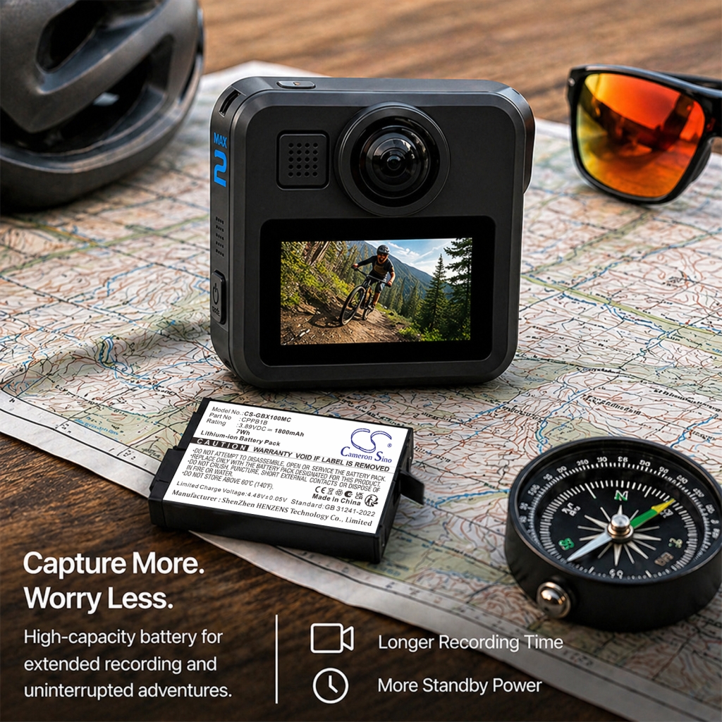 Battery compatible with GoPro CS-GBX100MC
