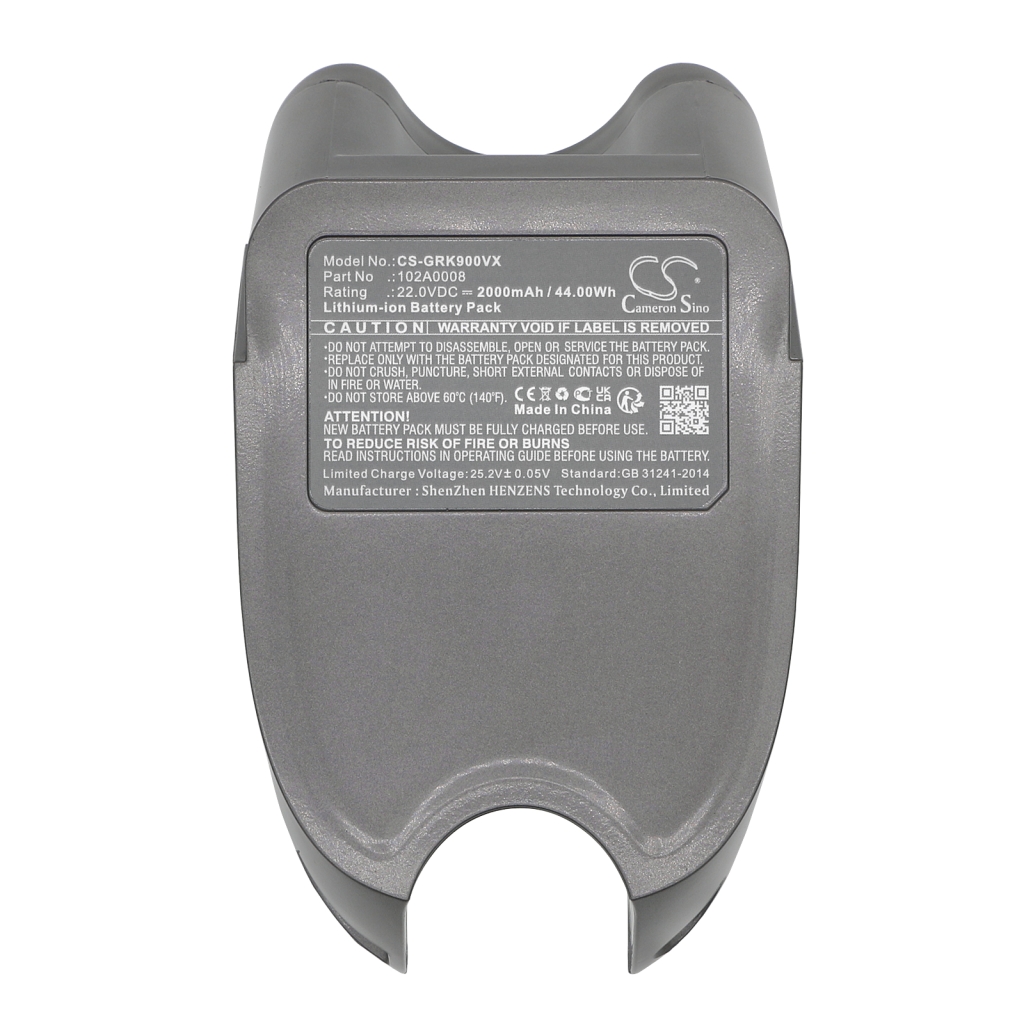 Compatibele batterijvervanging voor Gtech 102A0008