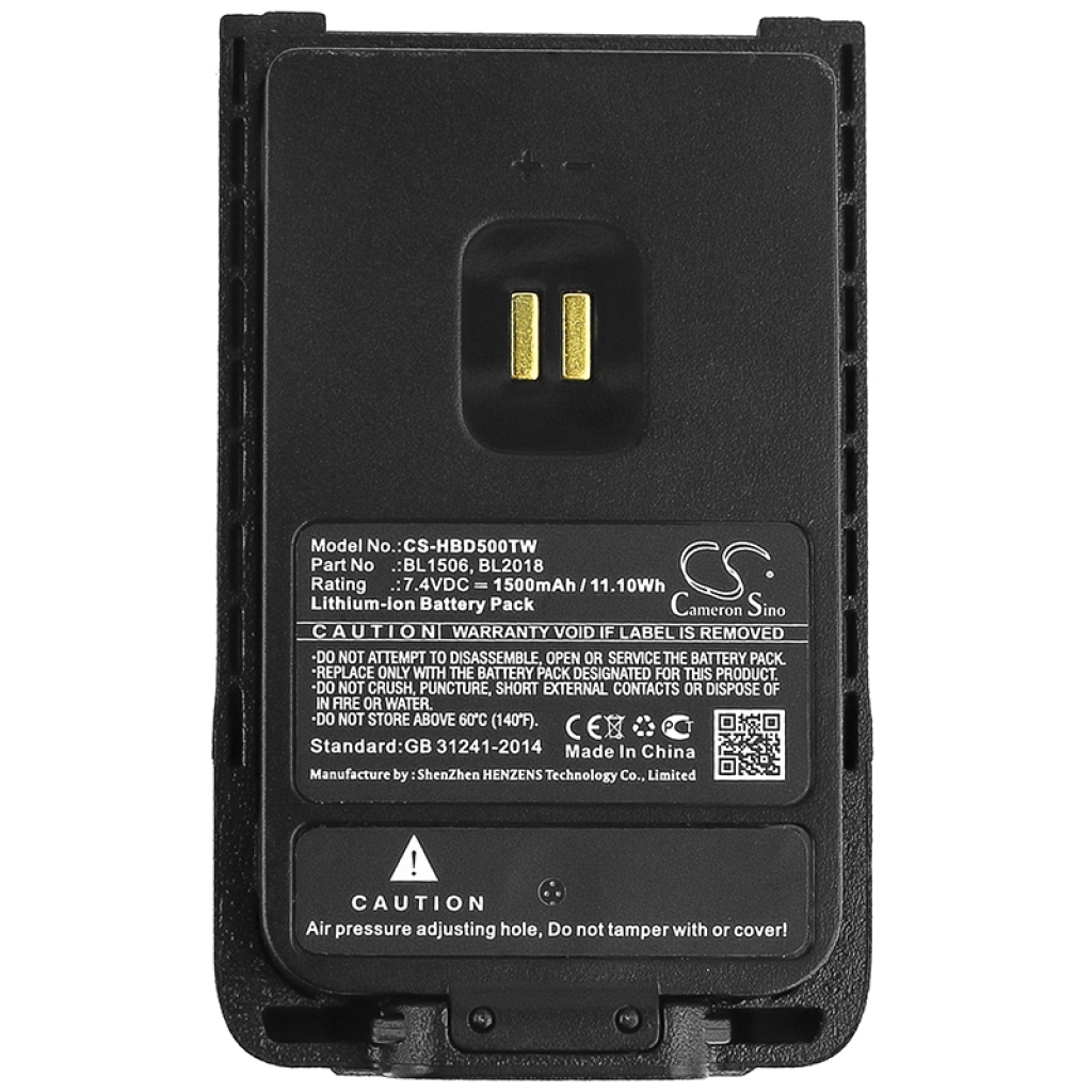 Batterij voor tweerichtingsradio Hytera CS-HBD500TW