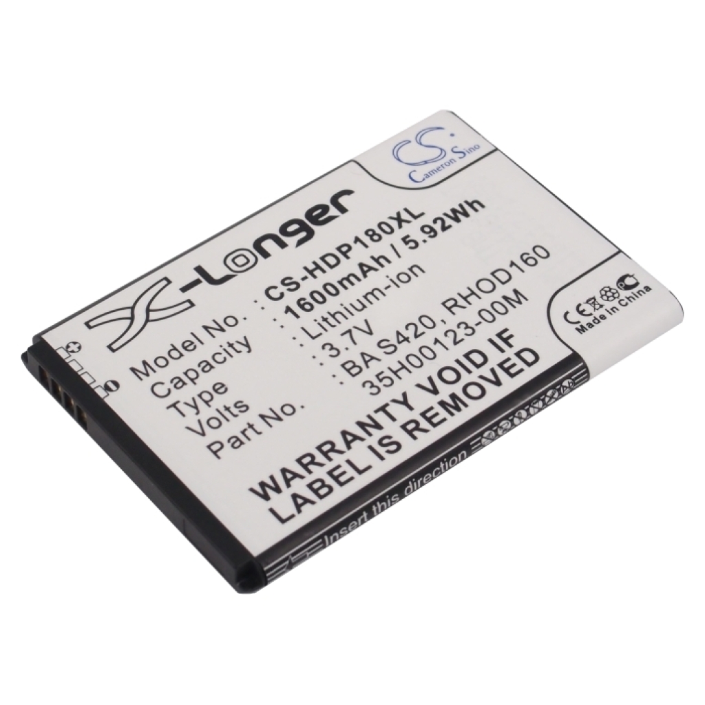 CS-HDP180XL X-Longer 1600mAh battery reverse side contacts