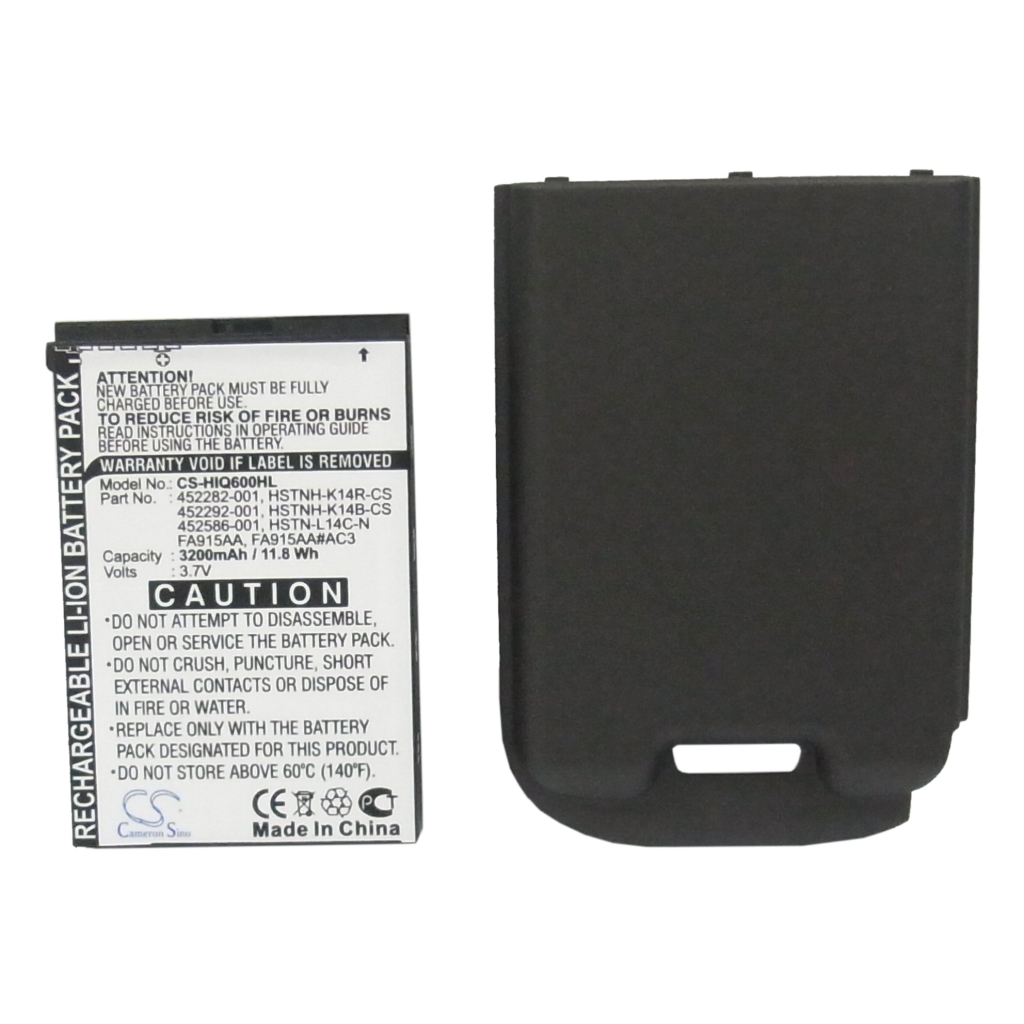 Cameron Sino CS-HIQ600HL 3.7V 3200mAh Li-ion battery + large handle-slot cover – front view