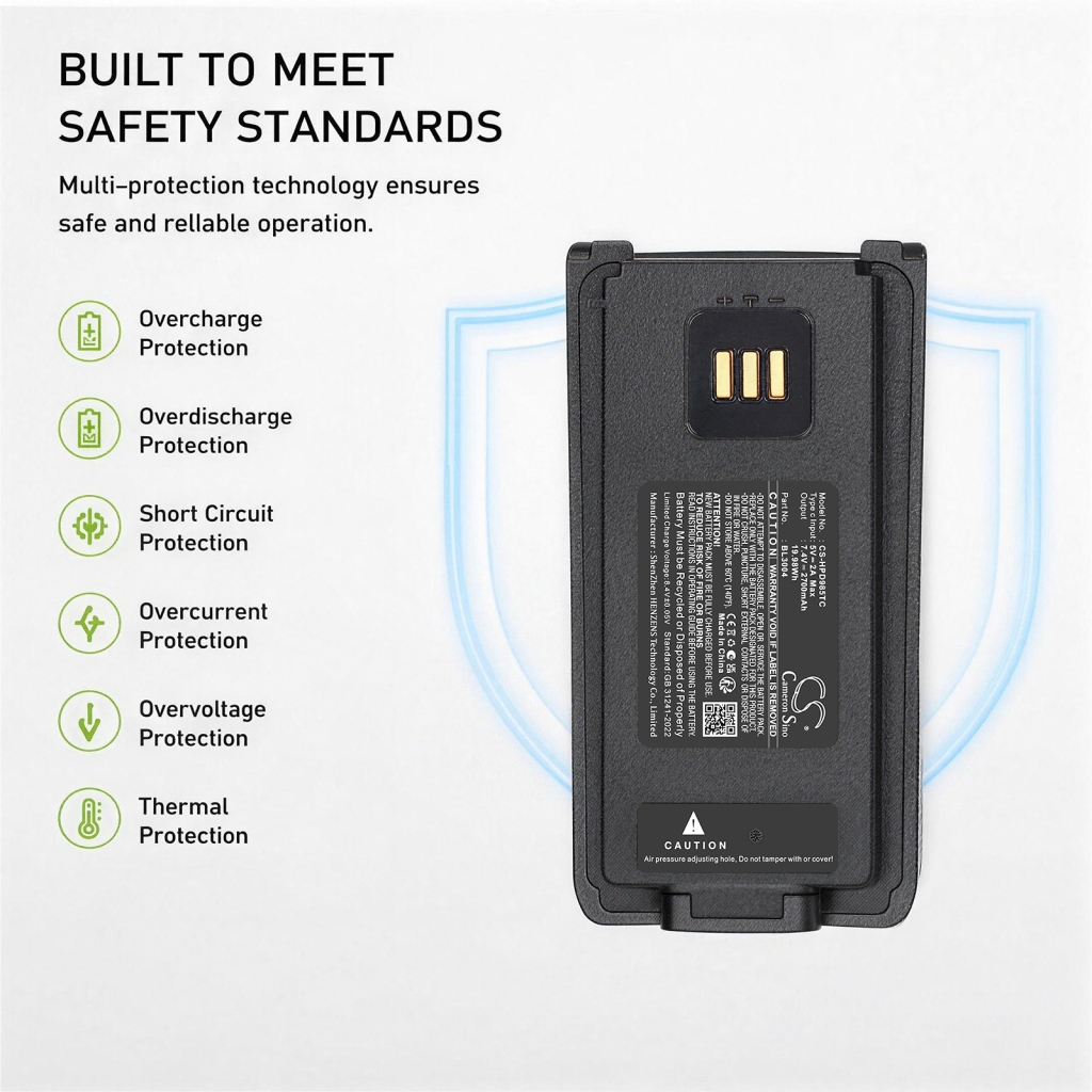 Battery compatible with Hytera CS-HPD985TC