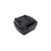 Black tool battery pack, top slide rail, other angle