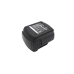Black tool battery pack, top label, angled