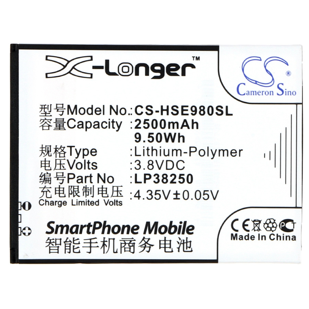 Compatibele batterijvervanging voor Hisense LP38250