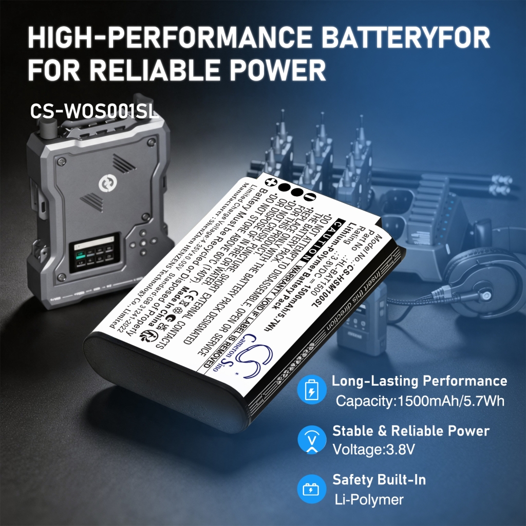 Battery compatible with Hollyland CS-HSM100SL