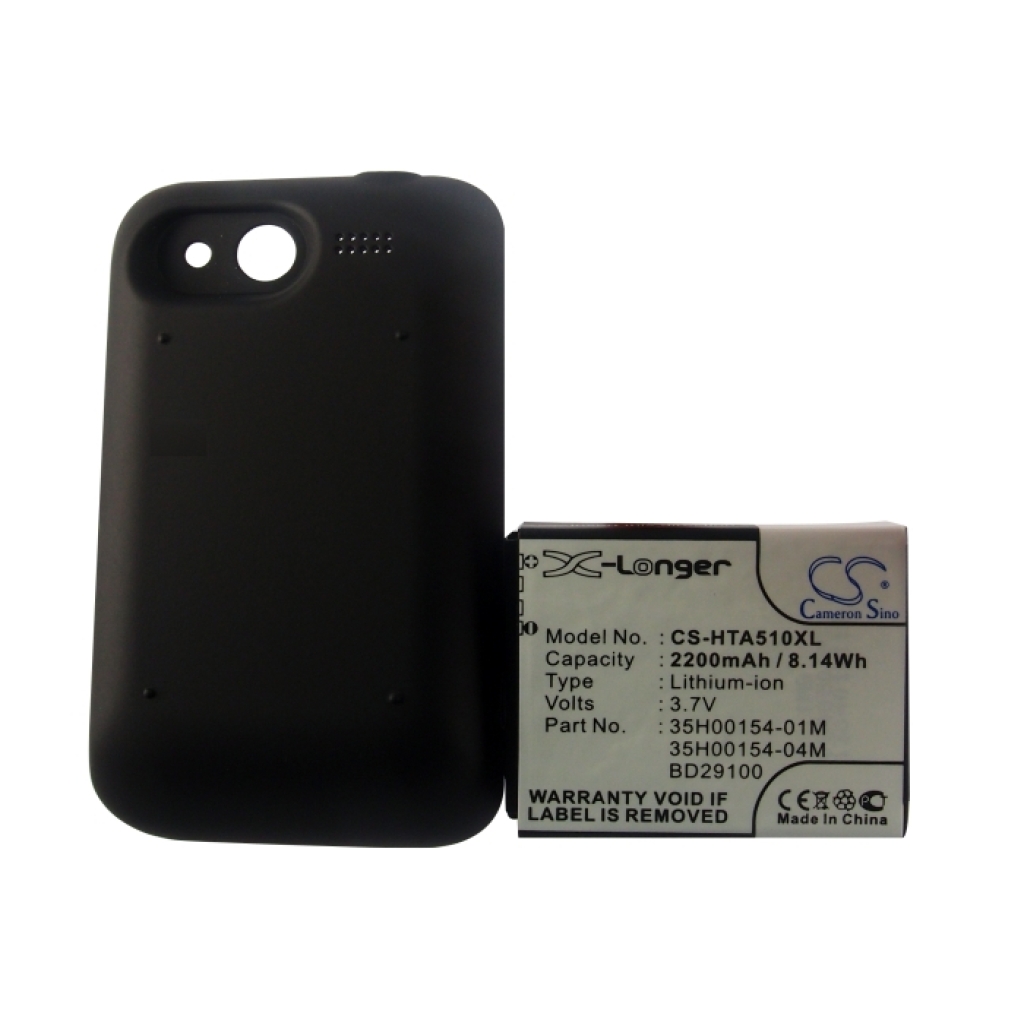 Cameron Sino CS-HTA510XL battery partially in black cover, label and barcode visible
