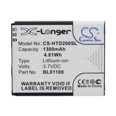 Compatibele batterijvervanging voor HTC 35H00194-00M,35H00194-04M,99H10905-00,BA S840,BA S850...