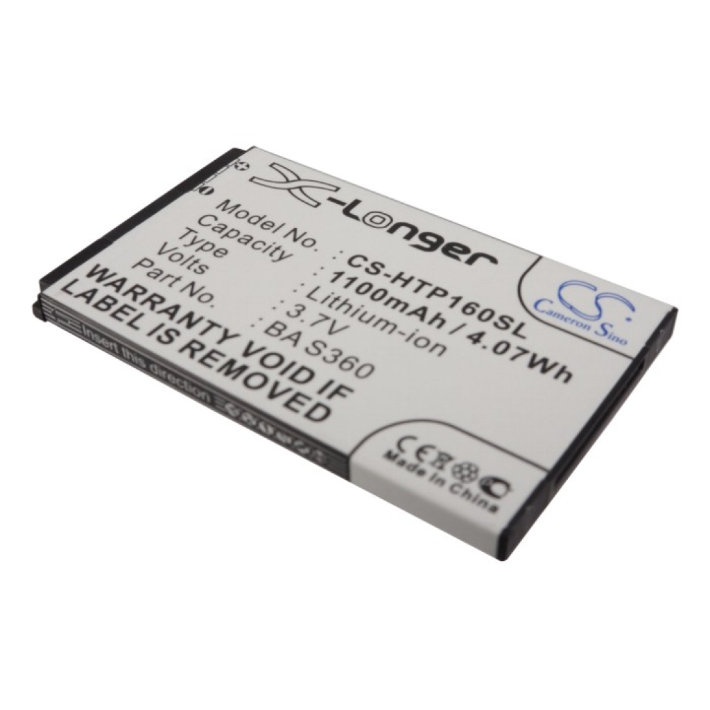 Cameron Sino CS-HTP160SL 3.7V 1100mAh Li-ion HTC battery angled