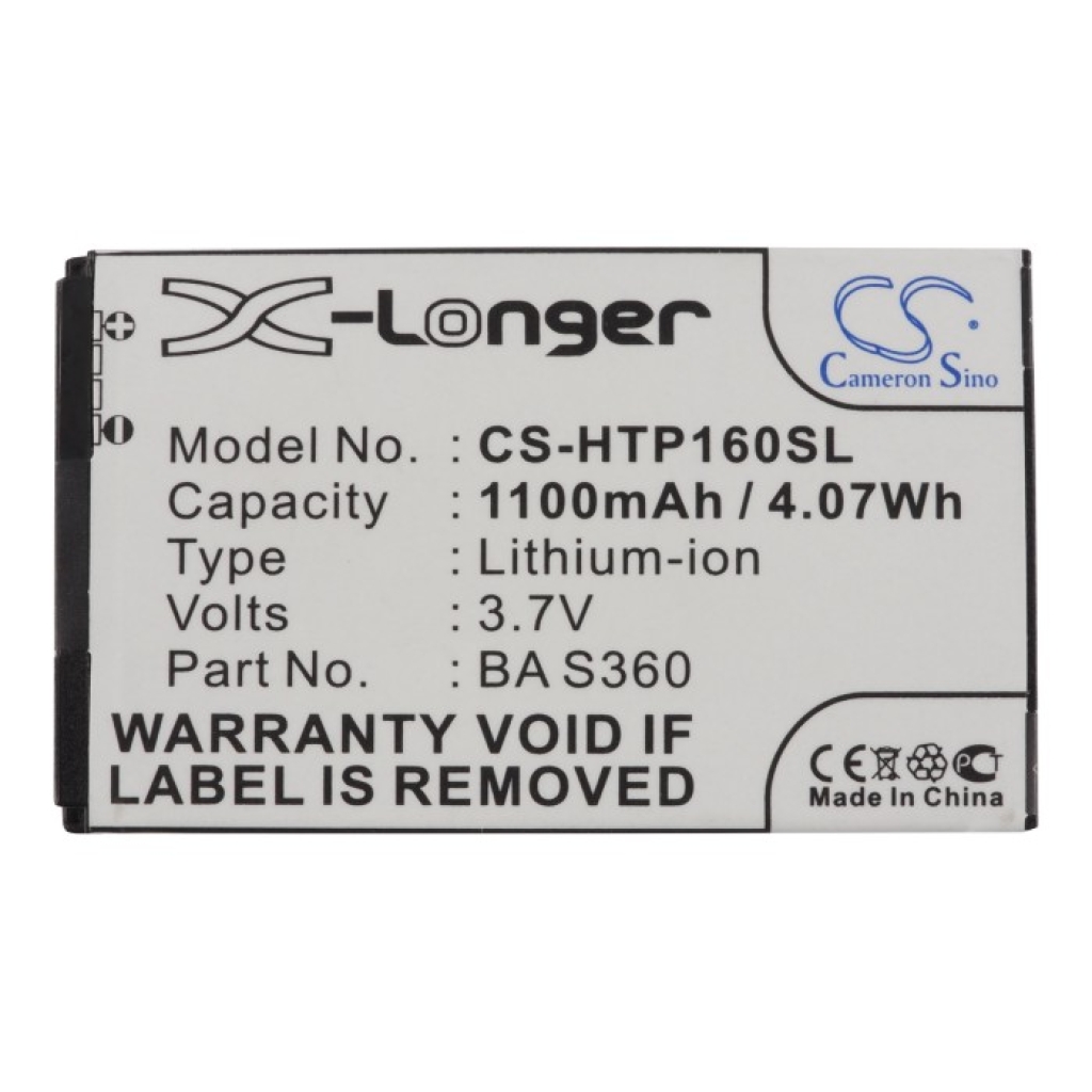 Cameron Sino CS-HTP160SL 3.7V 1100mAh Li-ion HTC phone battery front