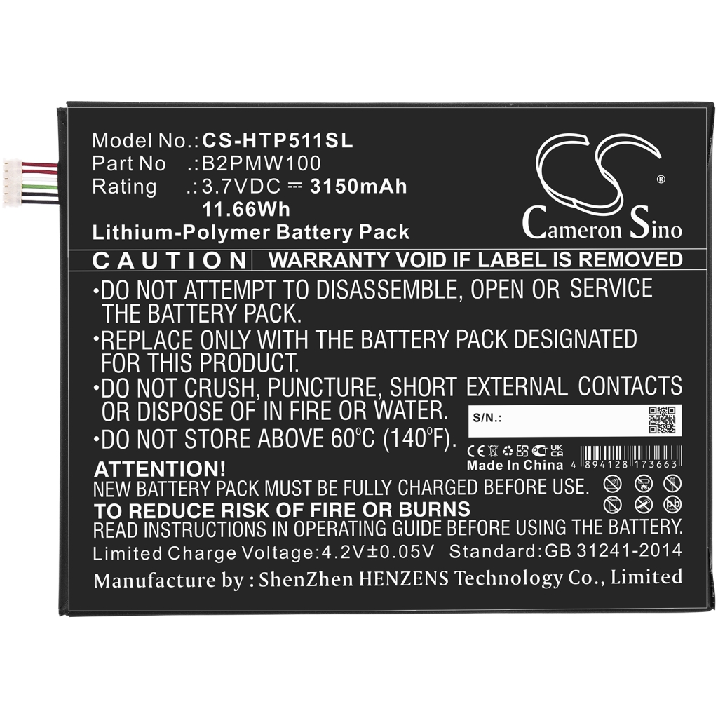 Compatibele batterijvervanging voor HTC B2PMW100