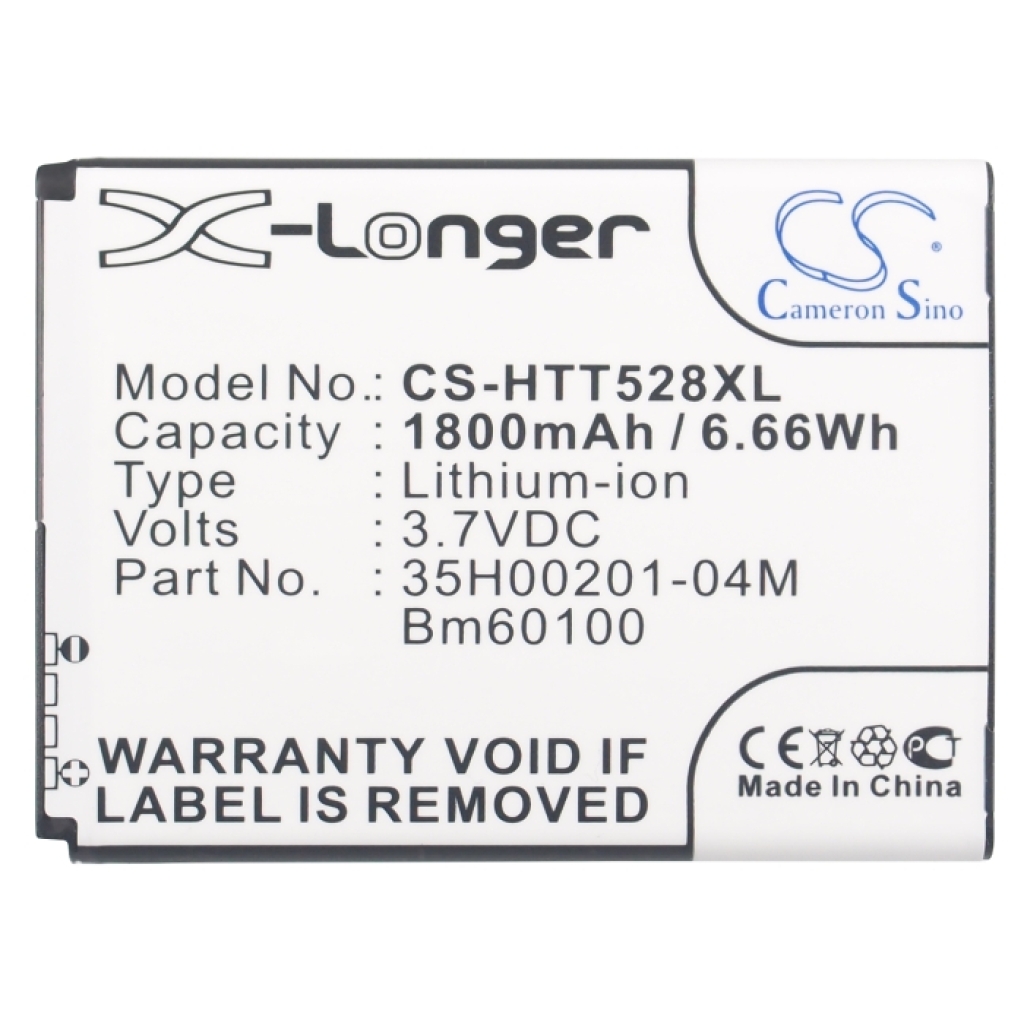 Battery compatible with HTC CS-HTT528XL