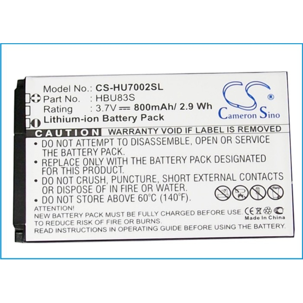 Batterij voor mobiele telefoon Huawei CS-HU7002SL