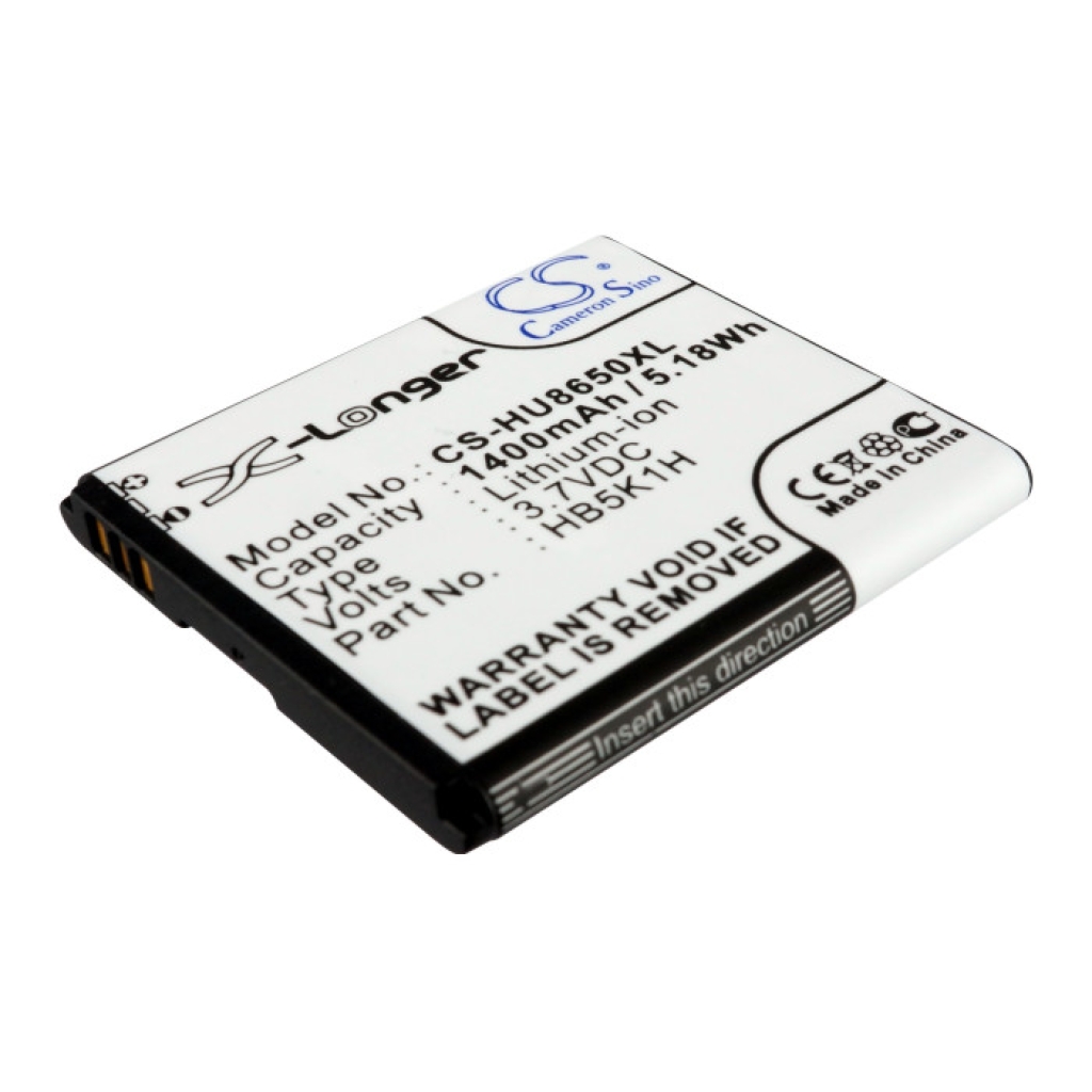 CS-HU8650XL battery side label view with X-Longer and Cameron Sino logos
