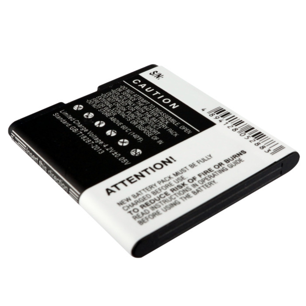 CS-HU8650XL battery caution side with barcode and contacts